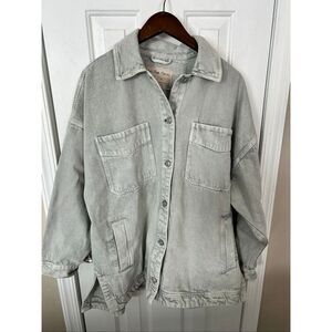 Free People We The Free Madison City Denim Jacket Top Oversized Cotton medium